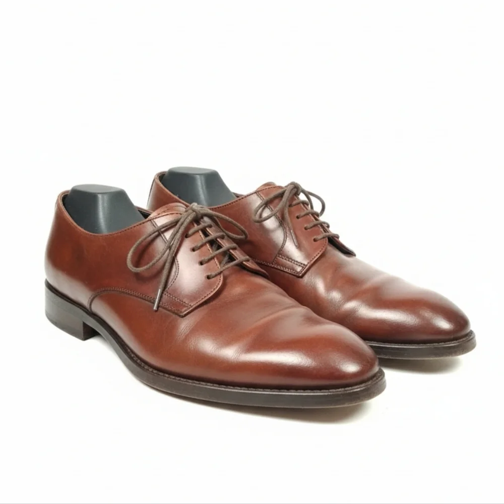 EUC To Boot New York Adam Derrick Size 9.5 Brown Leather Derby Oxfords Italy!